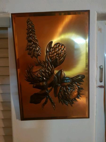 Copper on wood frame