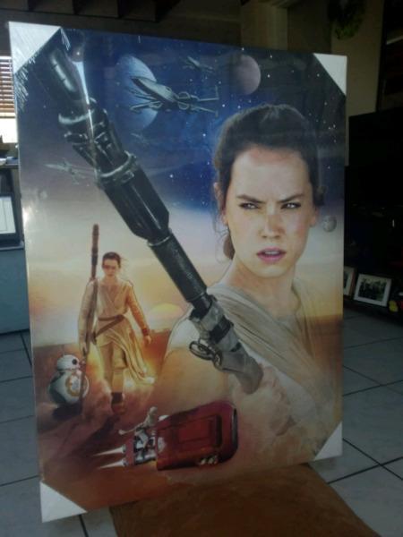 Star Wars Episode VII: The Force Awakens - Rey Art Canvas Print. (Brand New)