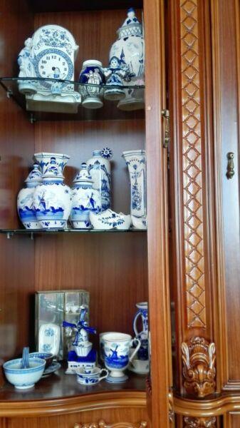 Variety of Holland Delft Ornaments and Brass