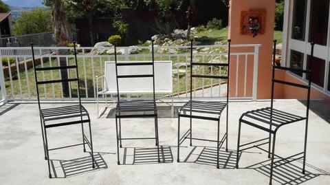 4 x Metal Garden Chairs. Black
