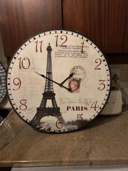 Parisian inspired wall clock