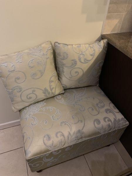 Rectangular ottoman and matching cushions