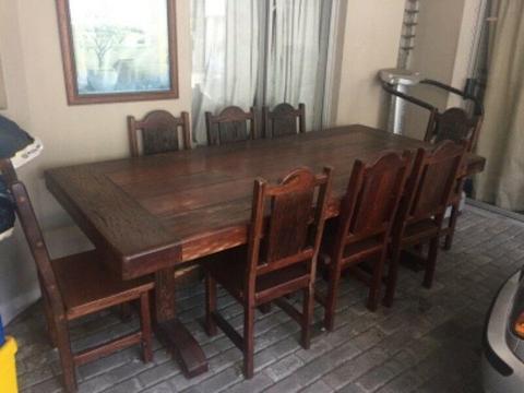Sleeper wood 8 seater dining table and chairs