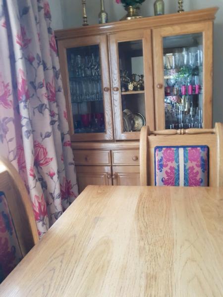 Solid oak wood dining room set for sale