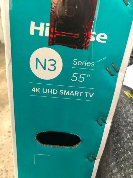 HISENSE 55” 4K UHD smart TV (N3000) brand new sealed in the box for R6,499. Call me on: 083 383 2649