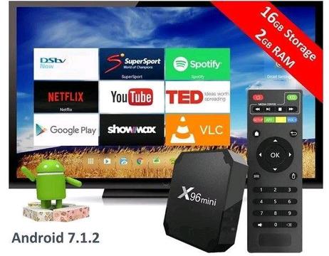 LATEST X96 MINI 2GB RAM 16GB ROM WITH DSTV NOW AND FREE STREAMING APPS
