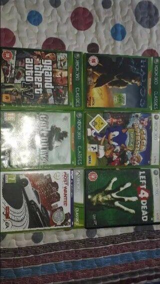Xbox 360E console + controllers + 6 games