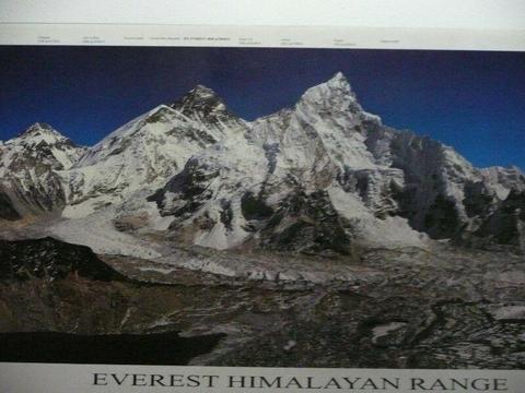 BLOCKED POSTER / PHOTOGRAPH OF THE MAJESTIC HIMALAYAN MOUNTAINS - EVEREST RANGE