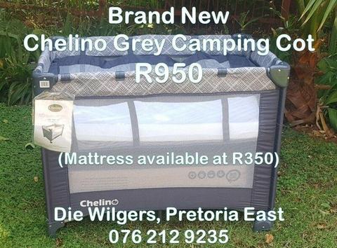 Brand New Chelino Grey Camping Cot