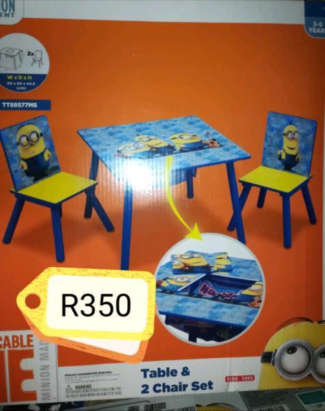 Minions Table and 2 Chair set