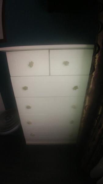 6 drawer wooden white baby cabinet