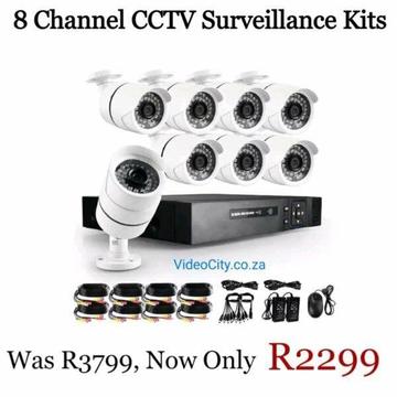 Home 8 Channel CCTV Full Camera Security Kits ON SPECIAL
