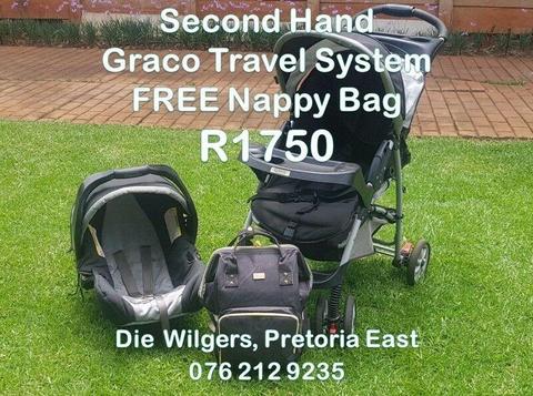 Second Hand Graco Travel System FREE Nappy Bag