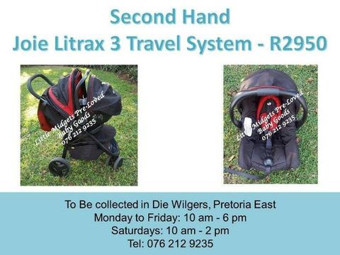 Second Hand Joie Litrax 3 Travel System (Red)