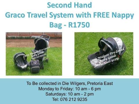 Second Hand Graco Travel System with FREE Nappy Bag