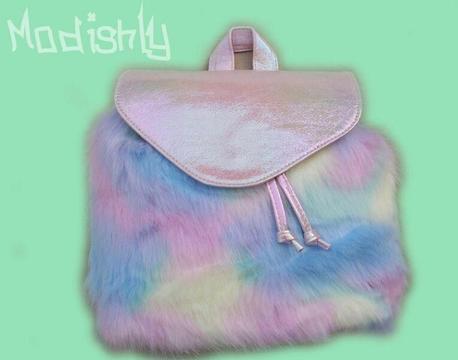 Fluffy drawstring bag