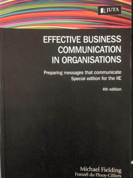 Textbook - EFFECTIVE BUSINESS COMMUNICATION IN ORGANISATION 4th edition