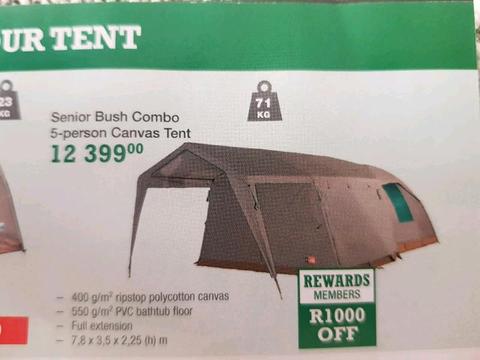 Senior Bush Combo 5 person canvas tent