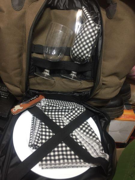 Picnic set in backpack