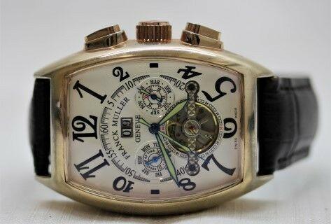 A gorgeous Franck Muller Casablanca inspired mens wrist watch, with a gold plated case