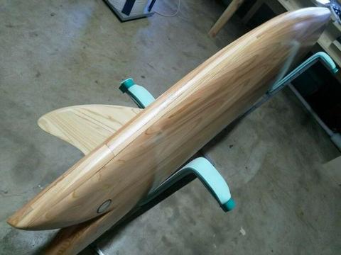 Wooden surfboard