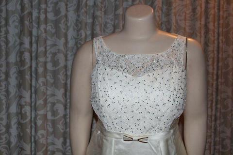 Wedding dress - new, size 38 with peplum and diamante bodice