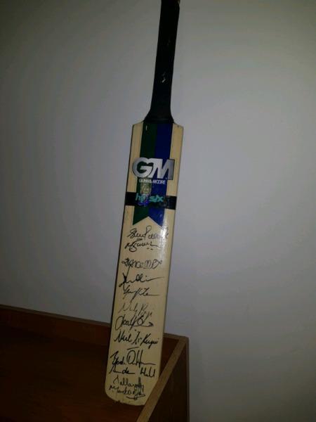 Signed cricket bat
