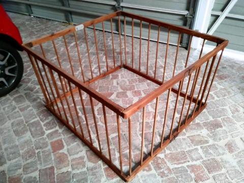 Old vintage baby wooden play pen