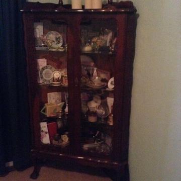 HANDSOME IMBUIA DISPLAY CABINET FOR SALE