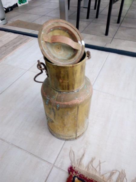 Brass Milk Can Huge Character with Lid