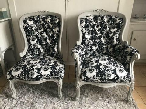 Newly Refurbished Vintage Victorian Chairs :- R7500 for Both!