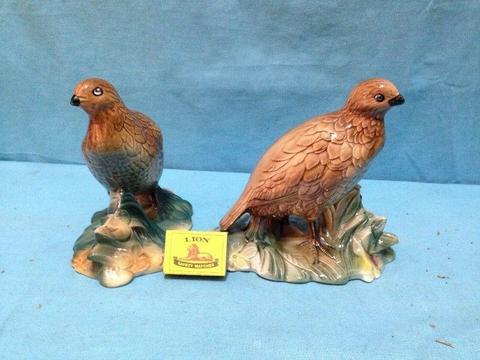 R370.00 … For Both, Him And Her Bone China Partridges. Circa: 1950 s. Size: 18 X 11 X 17