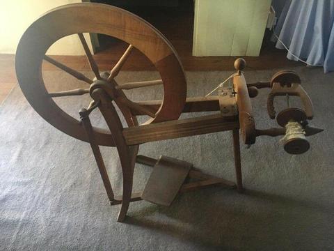 Antique yellowwood spinning wheel for sale