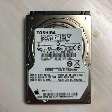 Apple 750GB 2.5” HDD - excellent condition