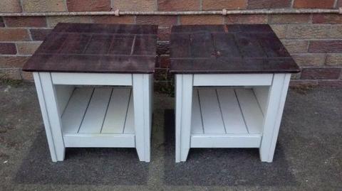 Bed side tables white X 2