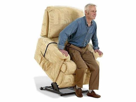 Rise Recliner - Restwell - Chicago - Beige and Terracotta, On Sale. While Stocks Last