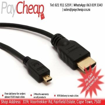 1.8M Micro HDMI to HDMI Cable, High-Speed HDMI to Micro HDMI HDTV Cable - Supports Ethernet, 3D, 4K
