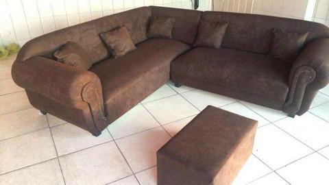 Suede 7 Seater brown couch