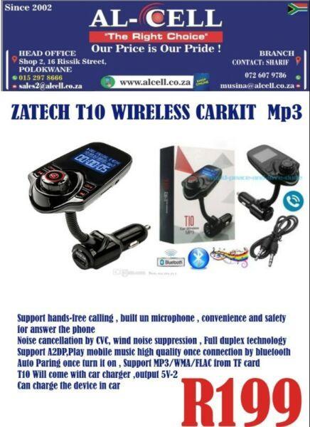 ZATECH T10 WIRELESS CAR KIT MP3