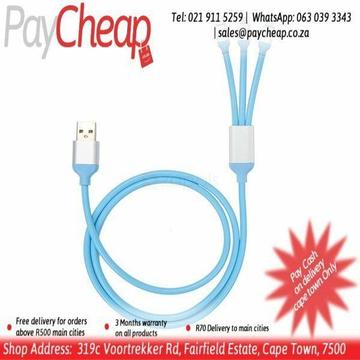 3 in 1 8 Pin Lighting Micro USB Type-C Charging Cable for Android, iPhone