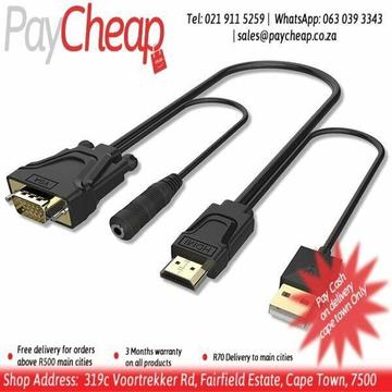 HDMI to VGA Video Adapter Converter with 3.5mm Audio