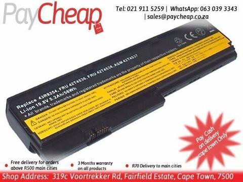 Replacement battery for Lenovo ThinkPad X200 42T4534 42T4536 42T4538 43R9253 6 Cell Laptop Battery