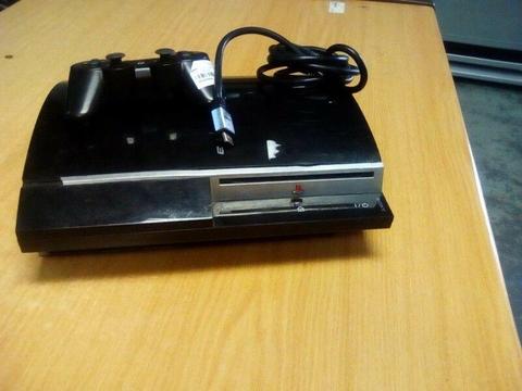 SONY PS3 CONSOLE WITH REMOTE AND CABLES