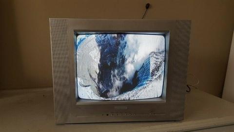 Small 34cm colour box TV with remote