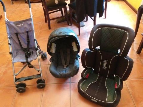 stroller and 2 car seats for sale