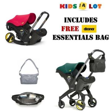 Doona 2 in 1 Car Seat & Stroller/Pram + FREE Essentials Bag