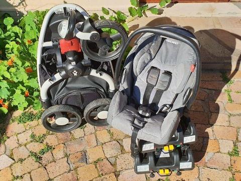 Recaro Babyzen Stroller & Recaro Young Profi Plus Car Seat & 2x Isofix Bases