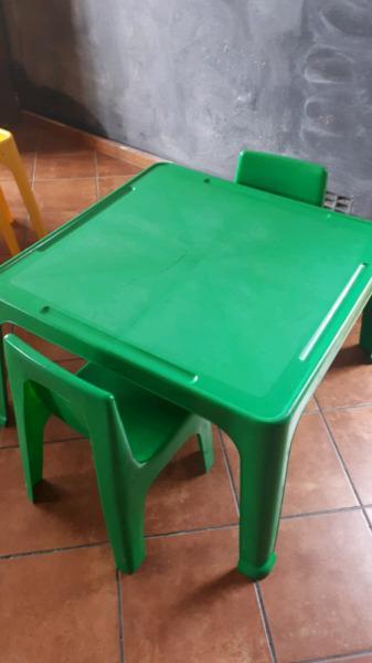 Plastic table and chairs