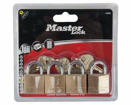 Lock Pad Brass Master Four Pack Ka - 30Mm