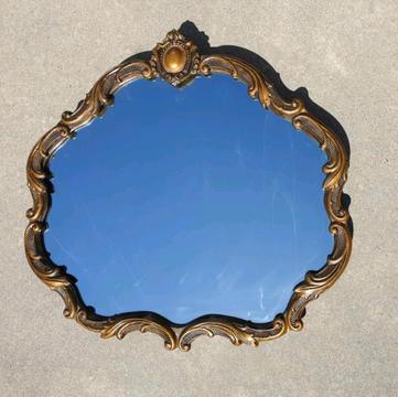 R2,200 - Ornate Gesso mirror. 81cm wide x 76cm high
